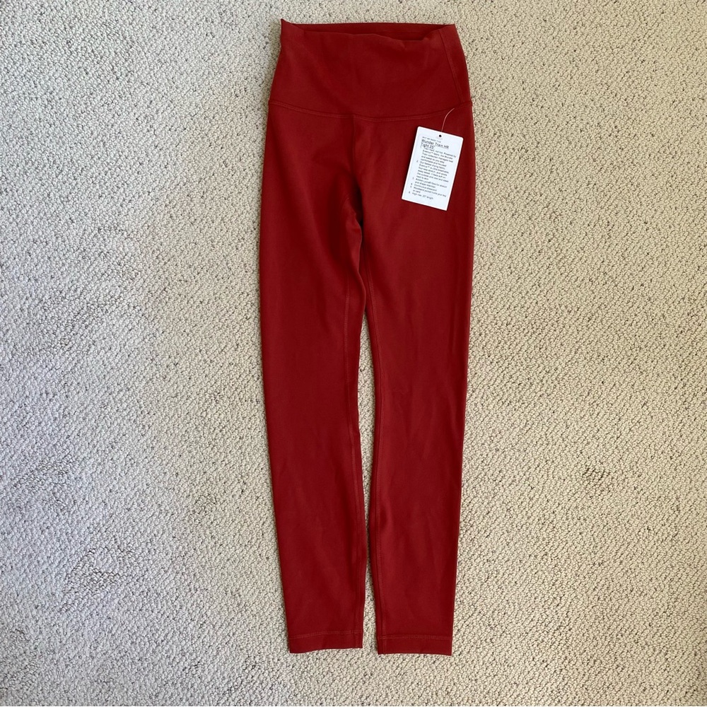 NEW lululemon Wunder Train High-Rise Tight 25” Red Athletic Leggings